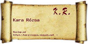 Kara Rózsa névjegykártya